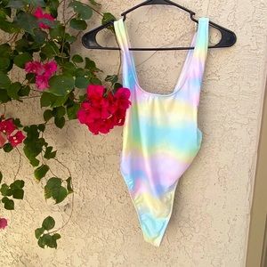 One Piece Rainbow Tye Dye Swimsuit
